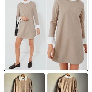 Tuckernuck Tan Long-Sleeve Dress with White Collar